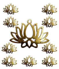 Gold lotus flower-shaped objects on a white background