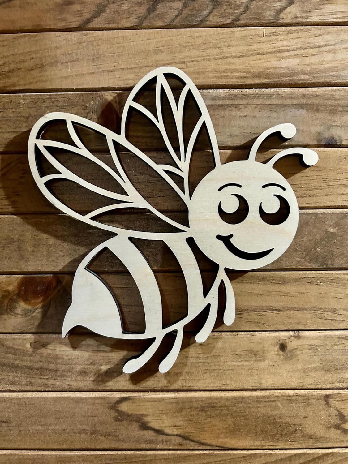 Cliths 10 Pcs Wooden Honey Bee Cutout for DIY Painting Craft Kids Wall Decor, Home Decoration, School Projects, Art and Craft Activity