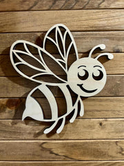 Cliths 10 Pcs Wooden Honey Bee Cutout for DIY Painting Craft Kids Wall Decor, Home Decoration, School Projects, Art and Craft Activity