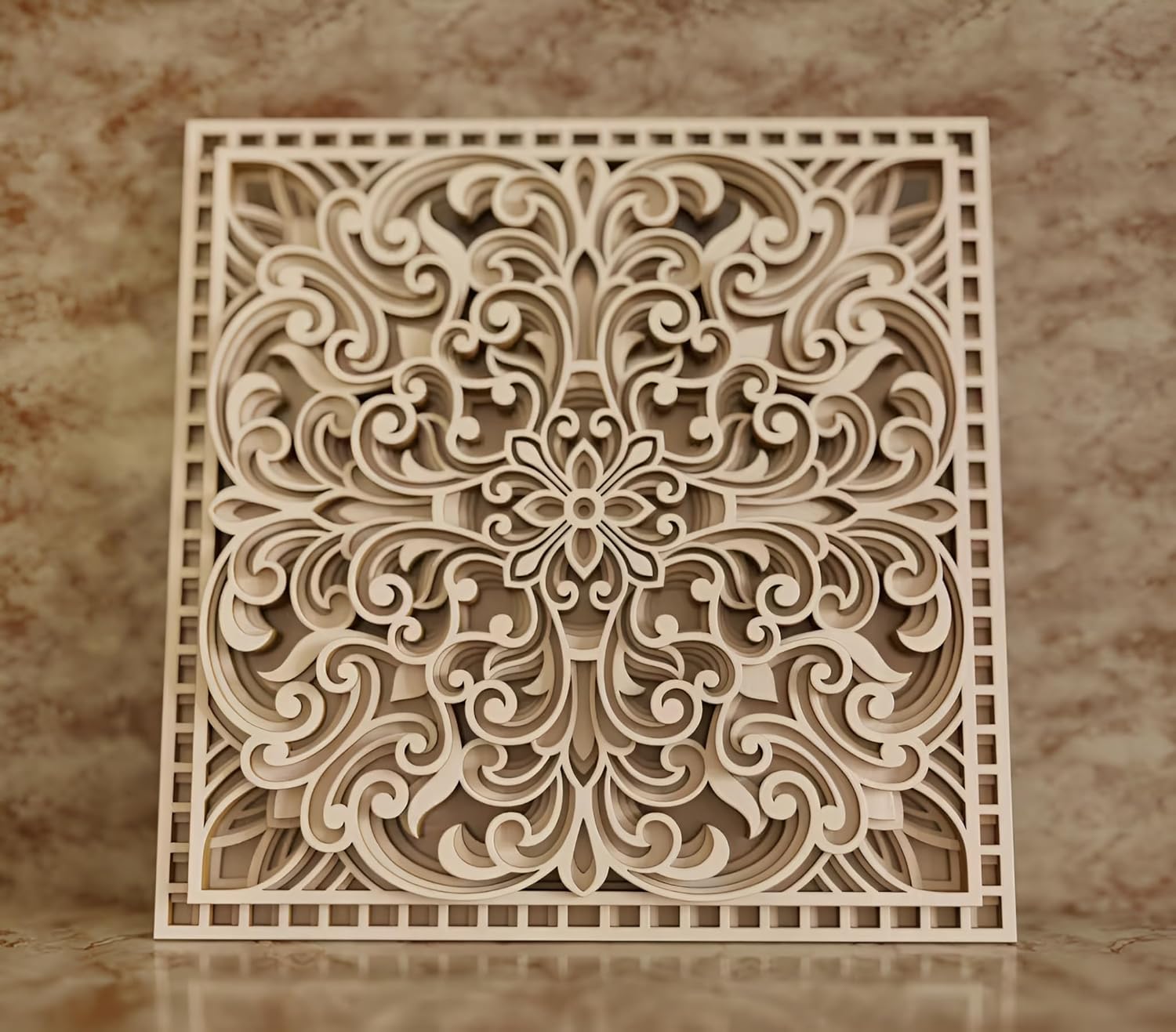multilayer mandala wall decoration square