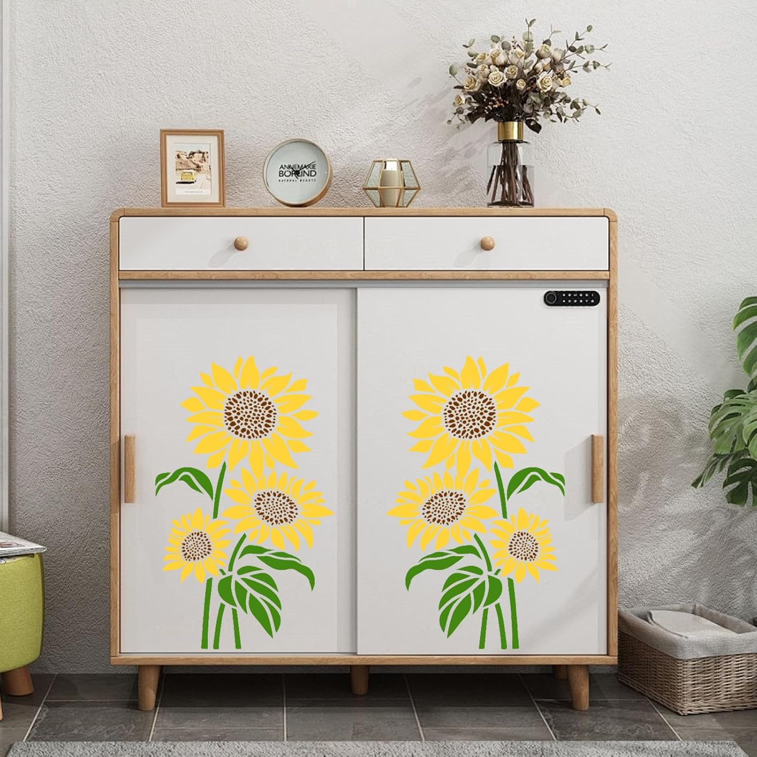 Large floral stencil for walls