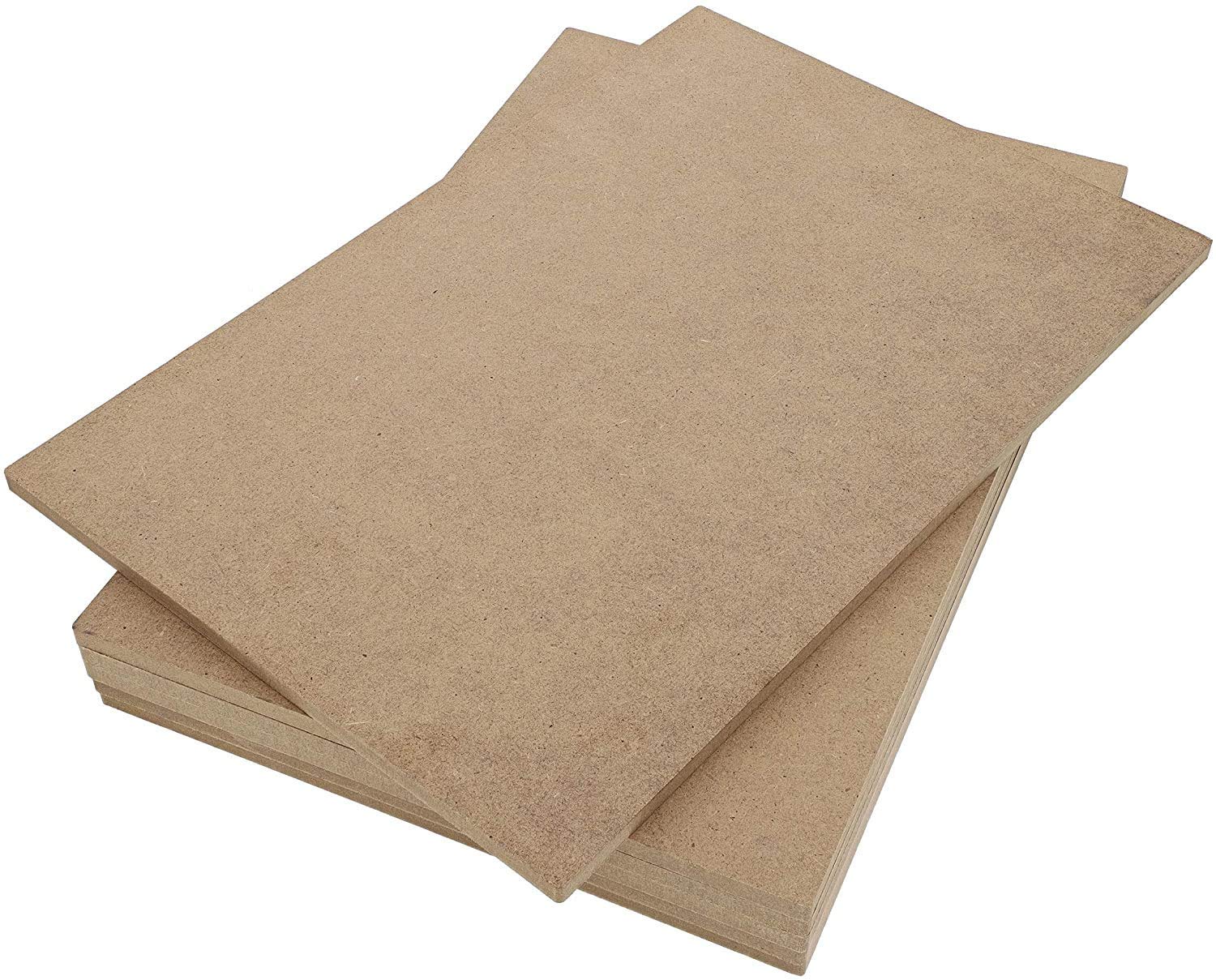 Stack of brown paper sheets on a white background