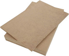 Stack of brown paper sheets on a white background