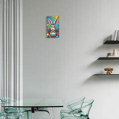 colorful bunny metal wall decor
