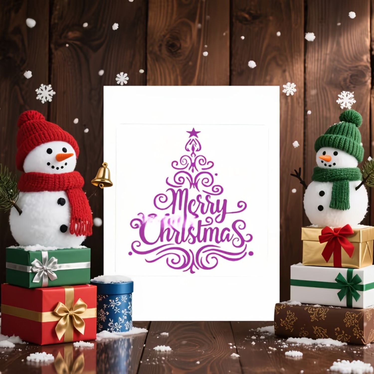 Christmas craft stencil for door hangings & wall décor