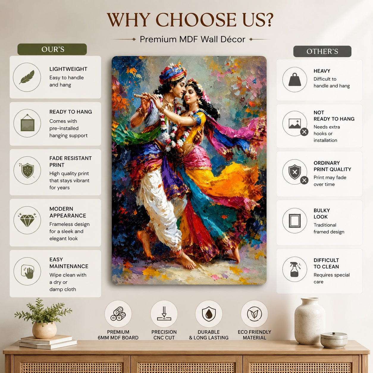 Radha Krishna artwork for home decoration