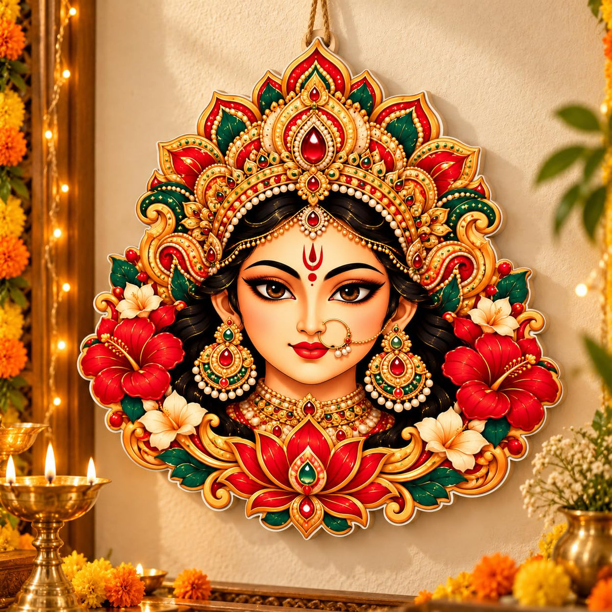 Durga Maa face wall decor for home