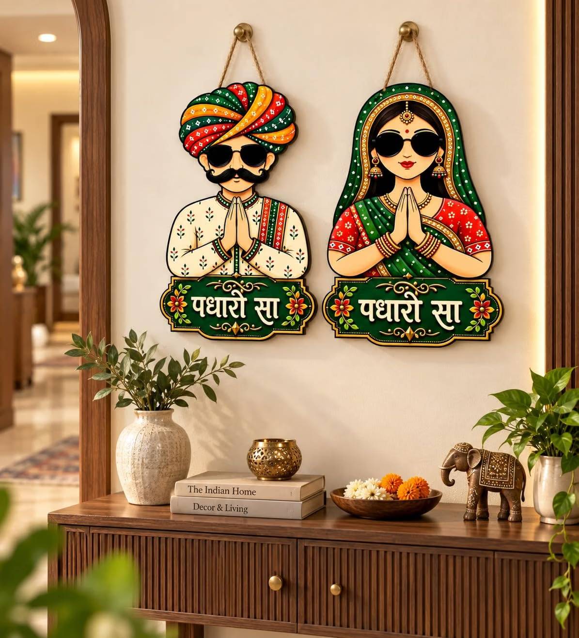 traditional indian couple wall decor