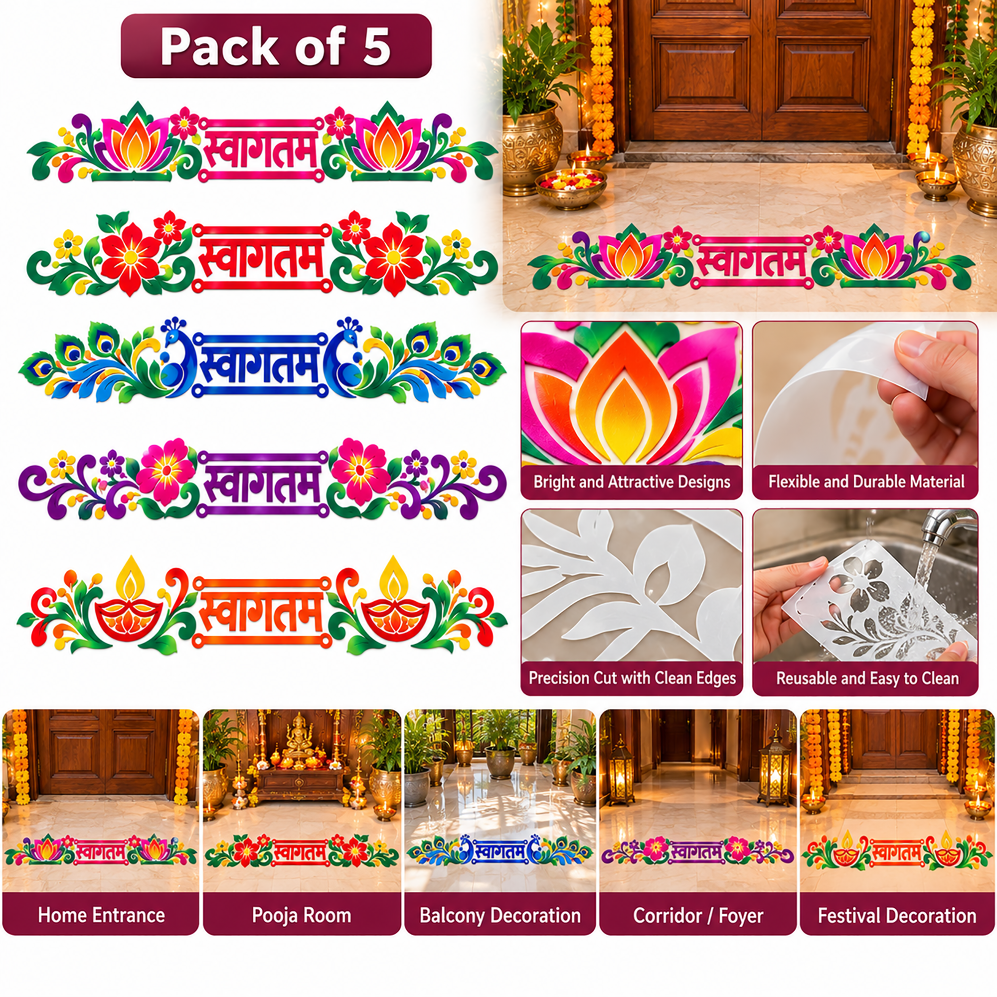 festive entrance artwork template for home decoration