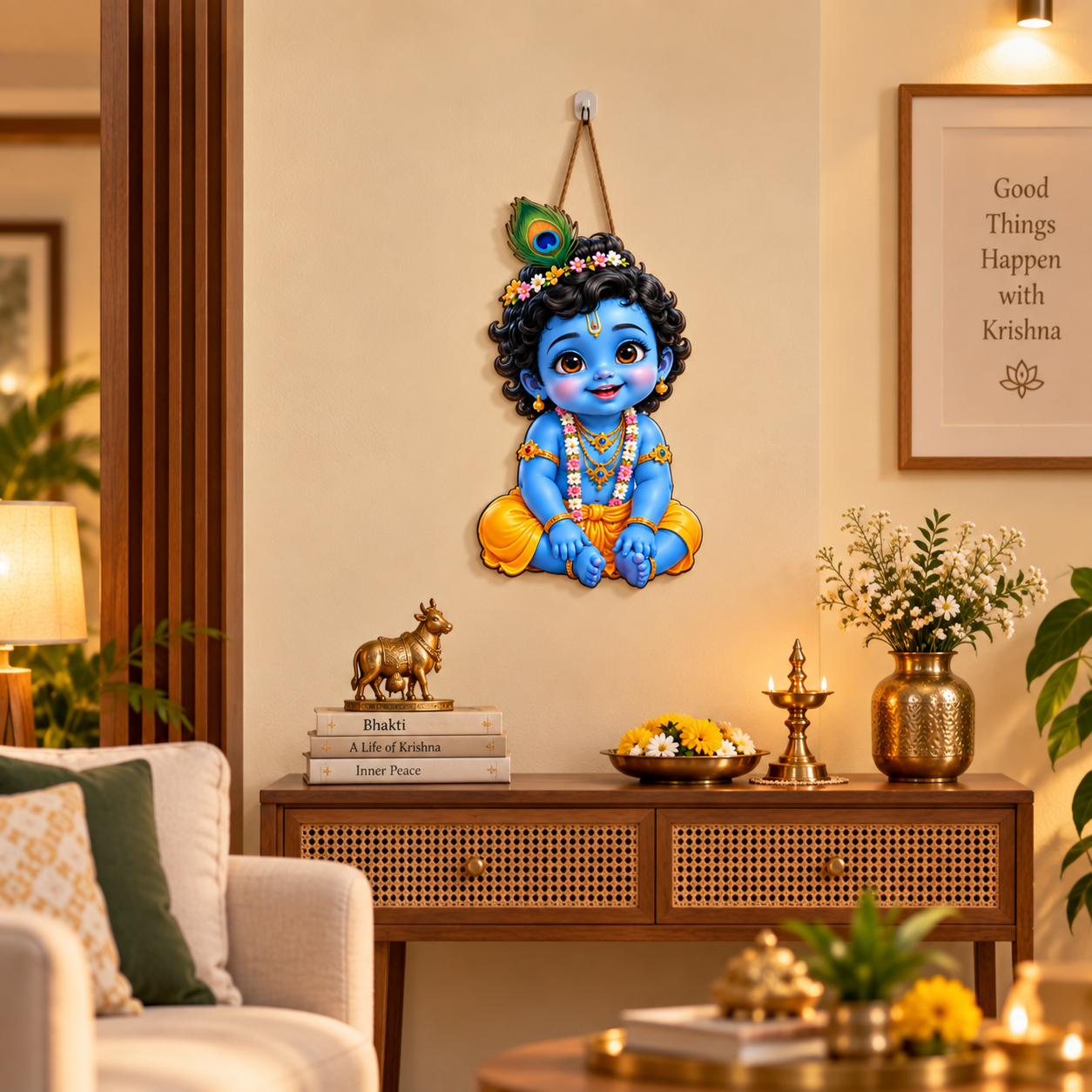 religious wall art gift set Krishna