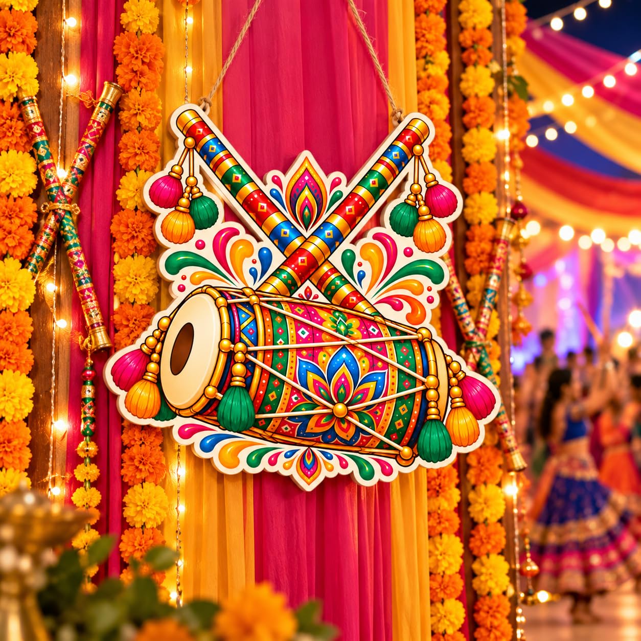 Dhol Dandiya decoration for Navratri festival