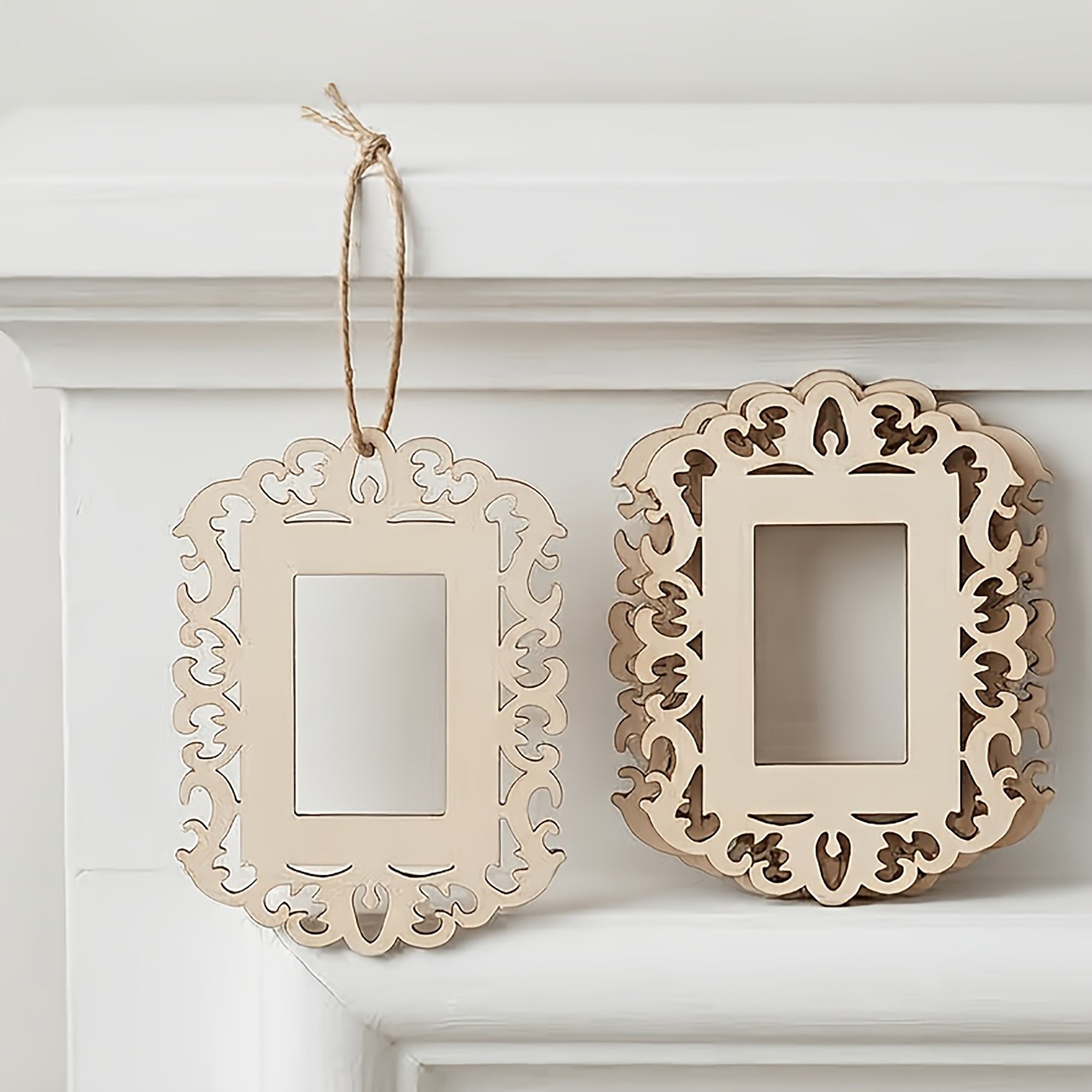 wooden photo frame cutouts for wedding decoration