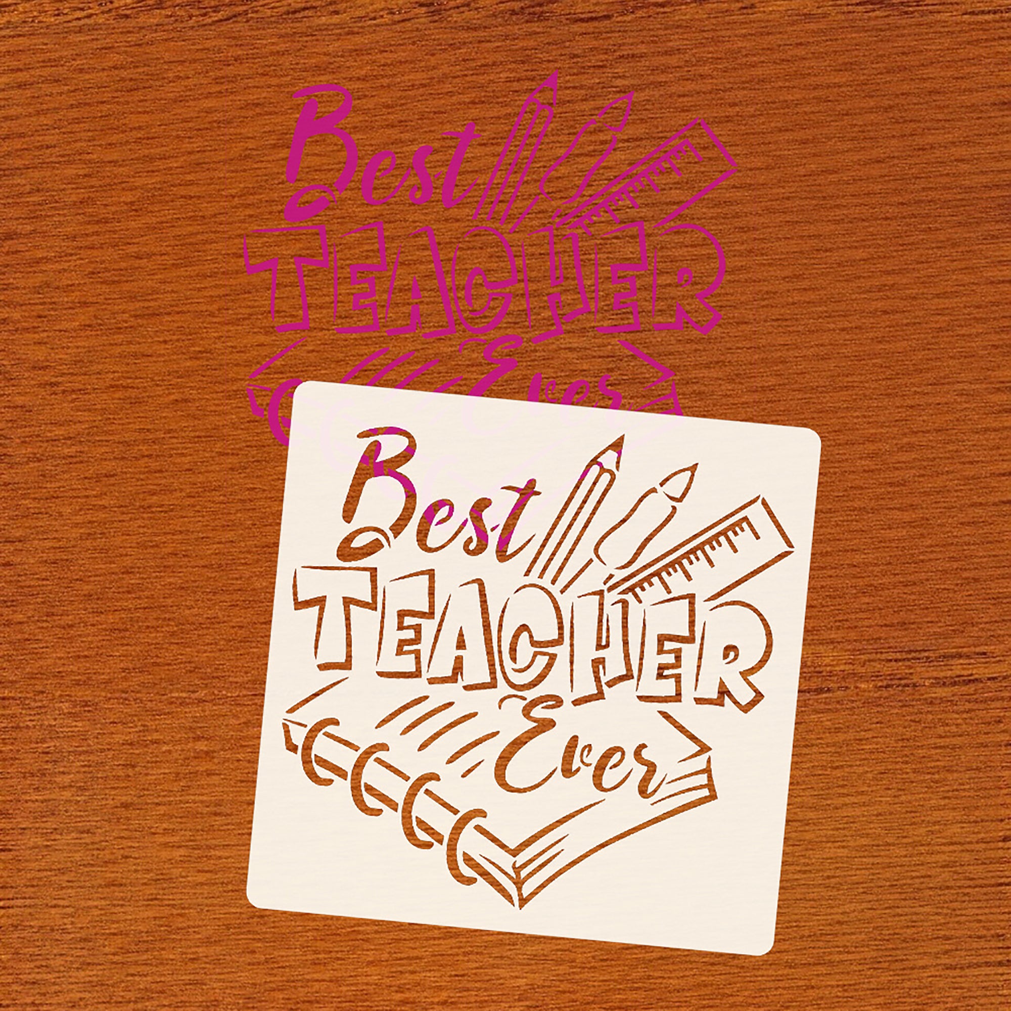 teacher appreciation art stencil for handmade crafts