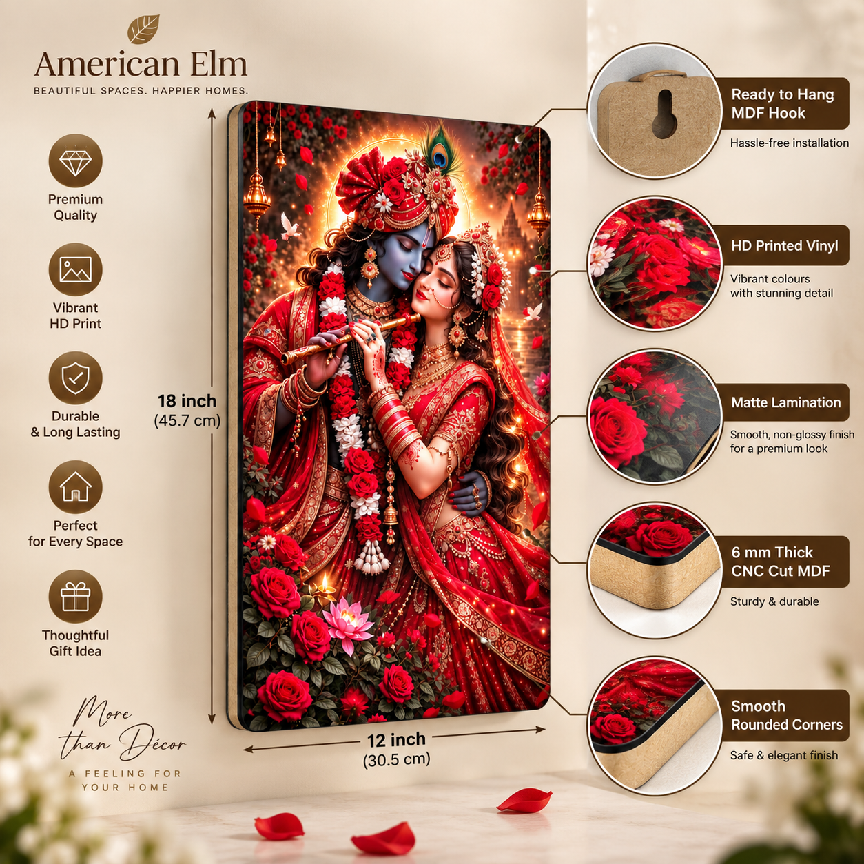 Radha Krishna wall art for living room