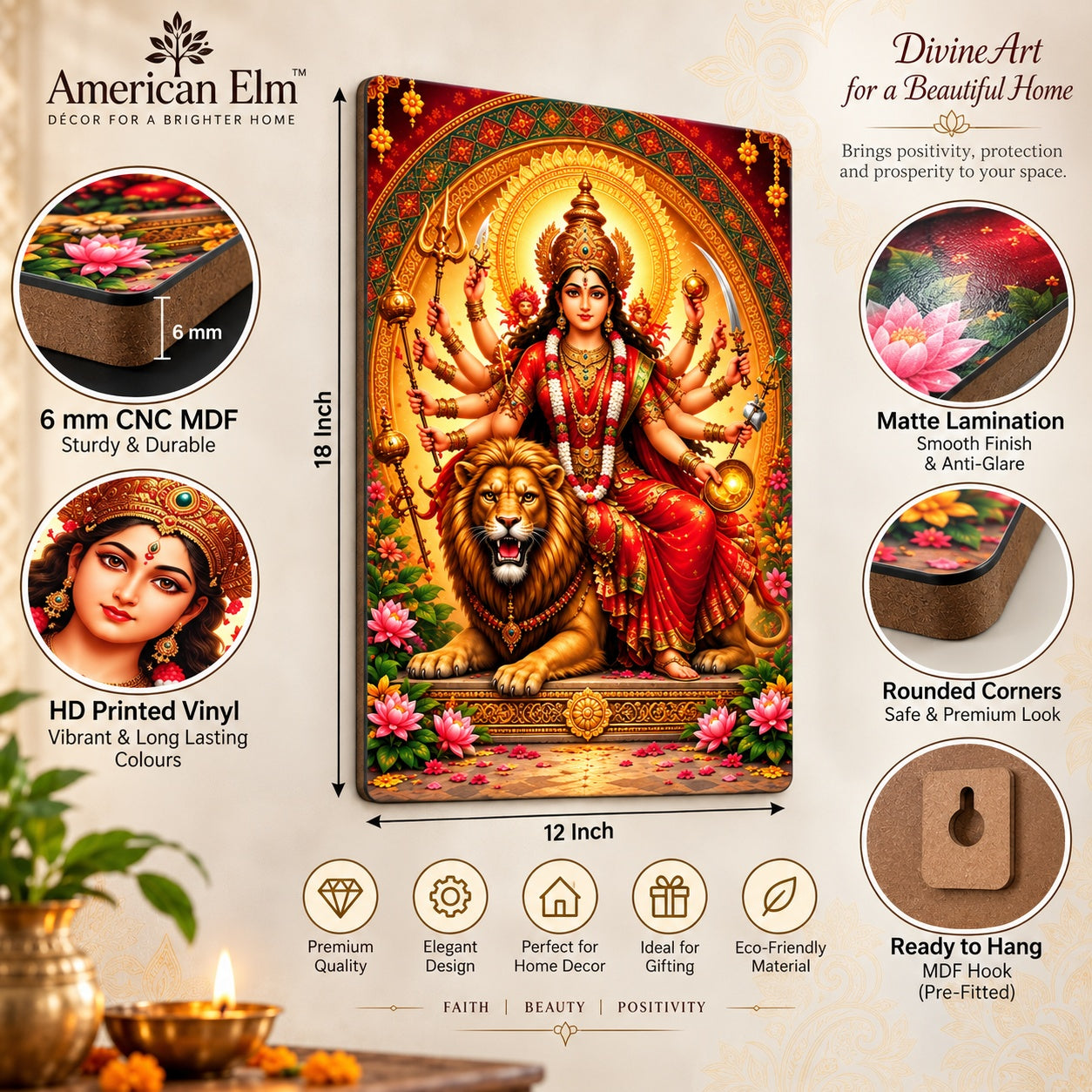 divine goddess decor for mandir wall