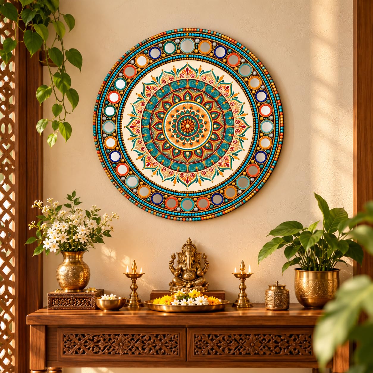 dining room ethnic wall decor round