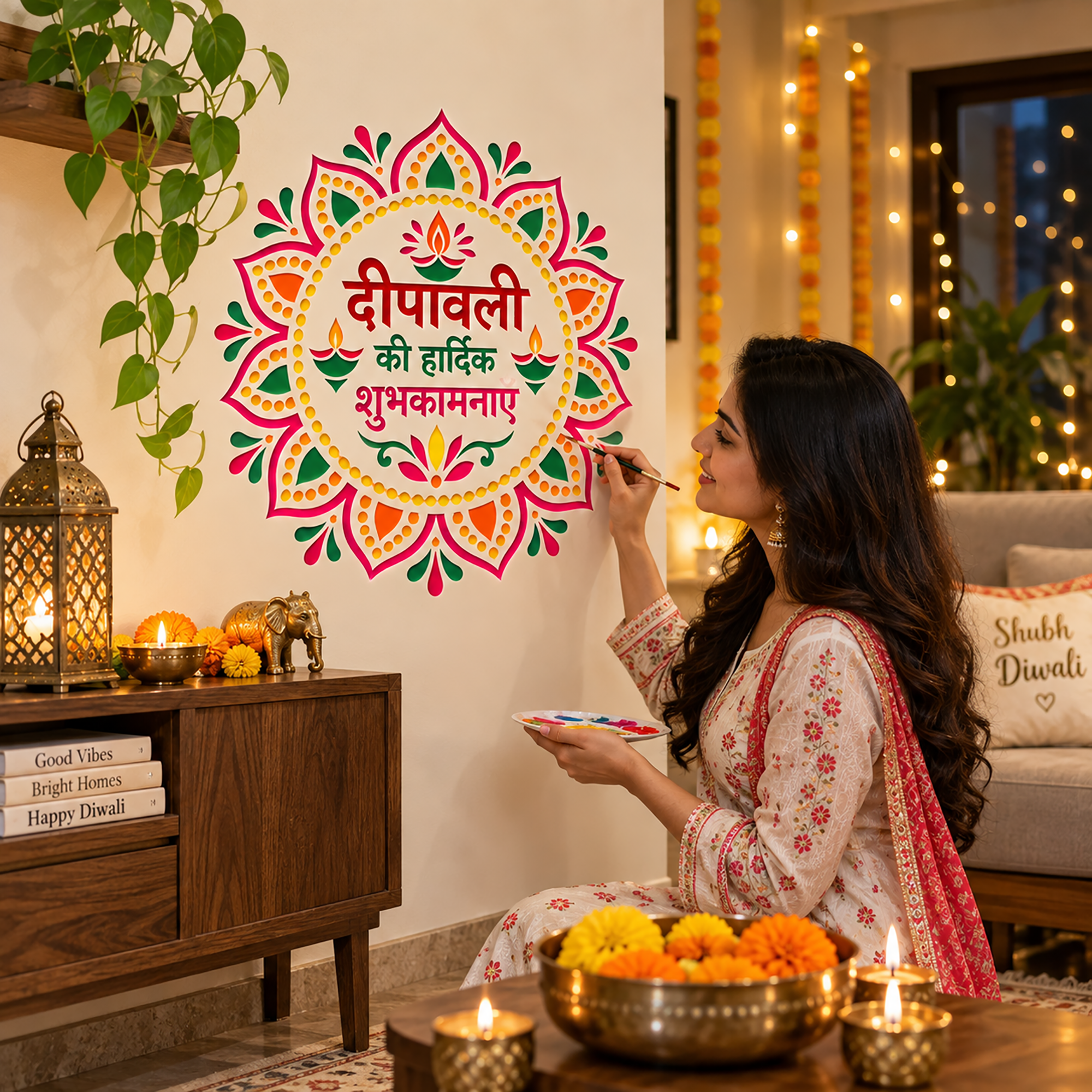 diwali wishes painting stencil for diy projects