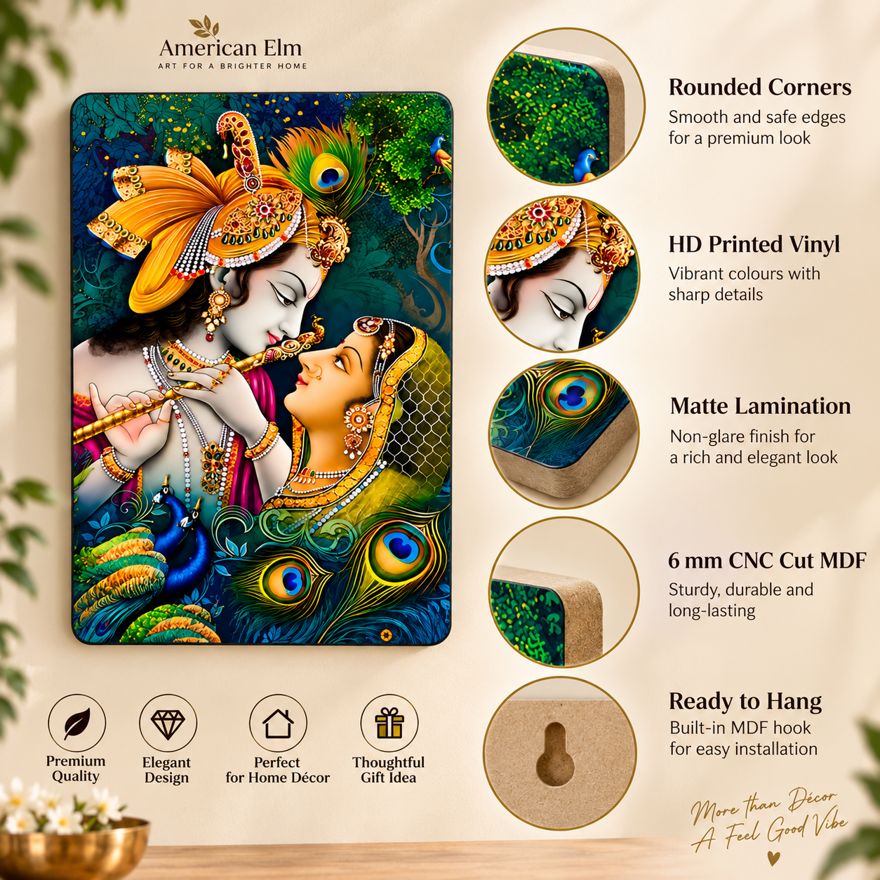 Radha Krishna wall art for living room