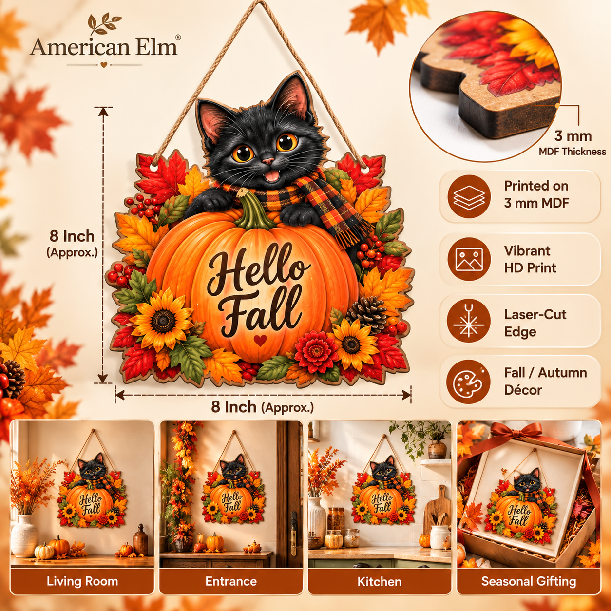 Autumn themed door and wall hanging