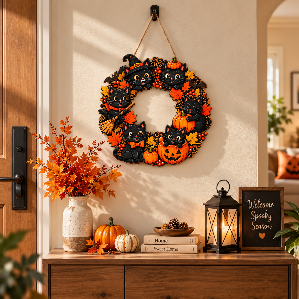 cute Halloween wooden wall hanging