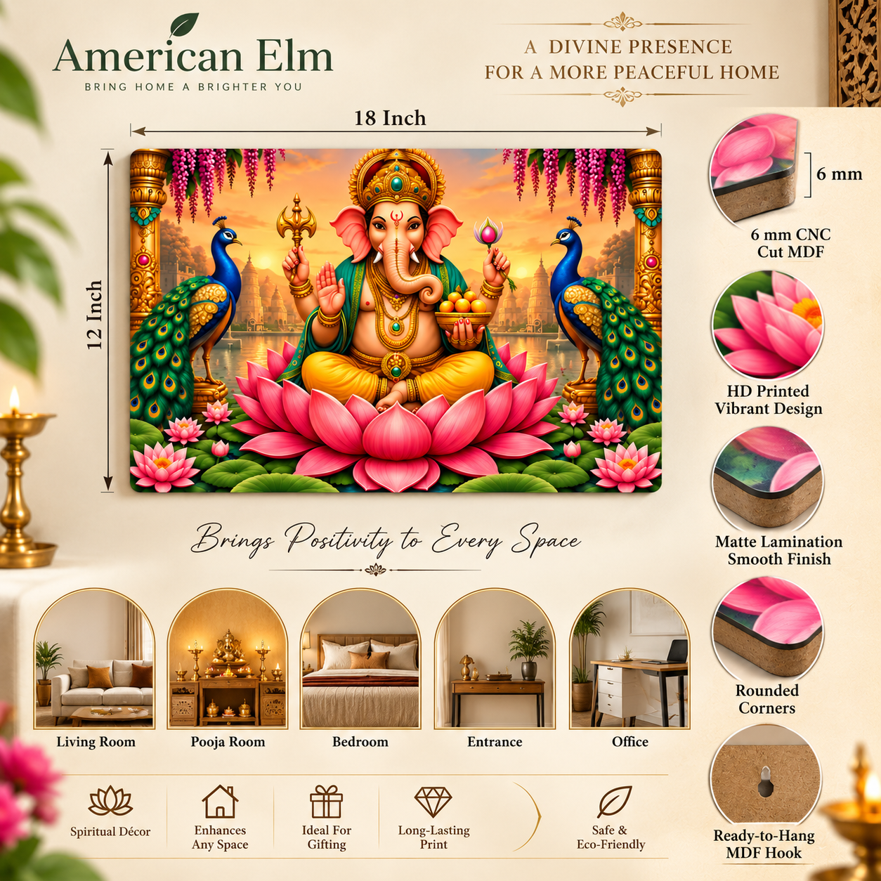 Ganesh Ji wall decor for home temple