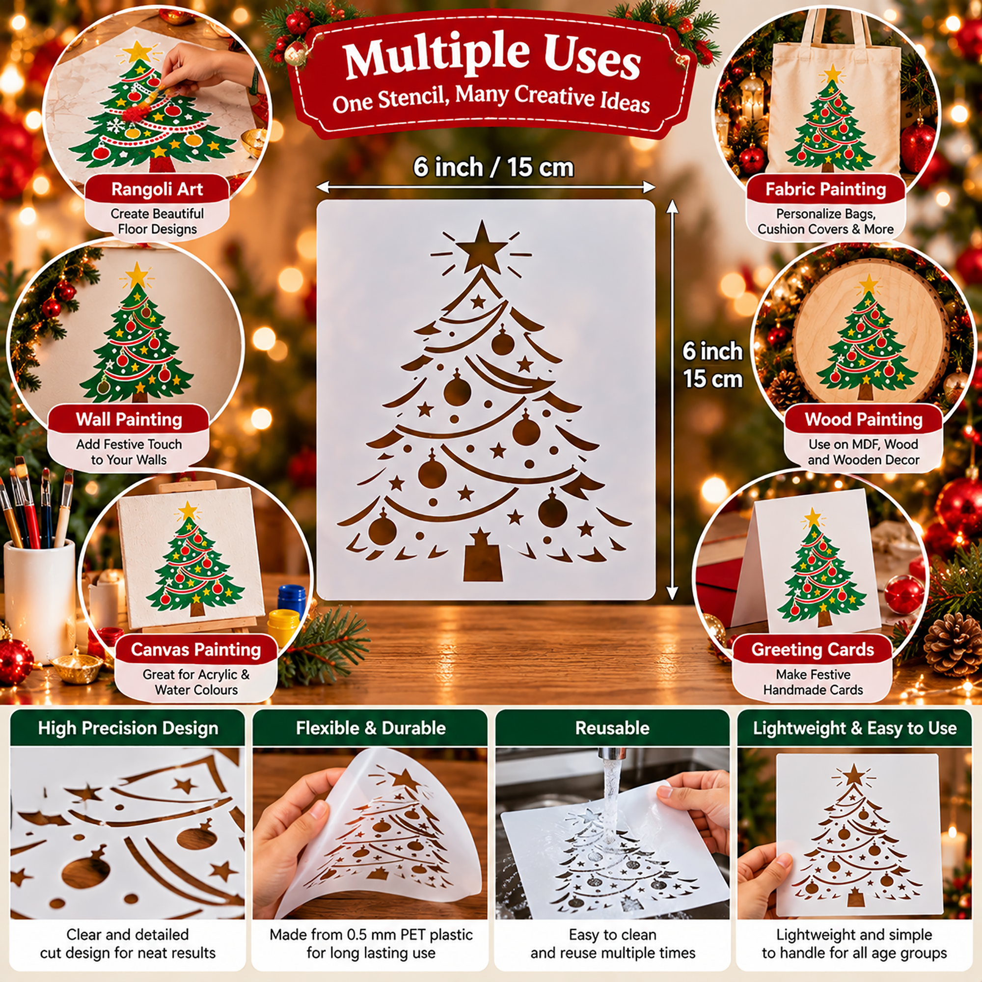 christmas tree stencil for fabric painting