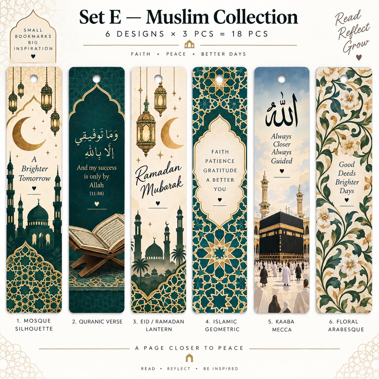 Quran reading accessories wooden bookmarks