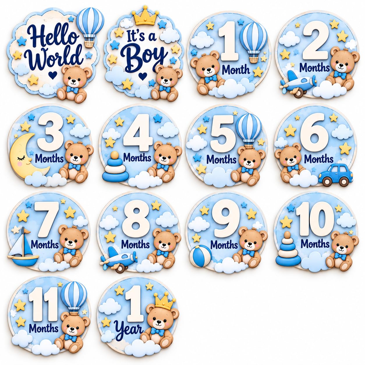 Monthly baby picture cards for social media photos