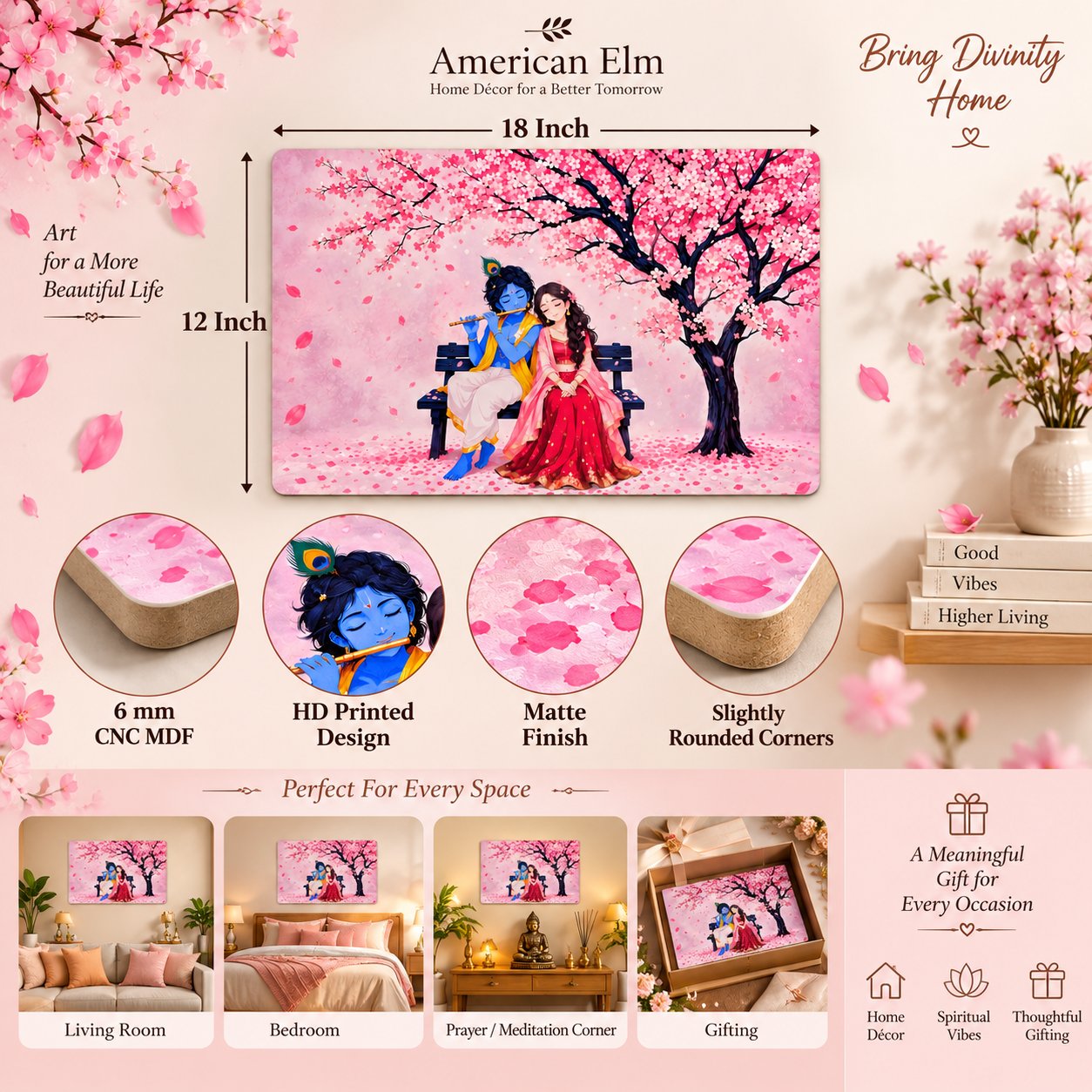 Cherry blossom floral wall hanging for home