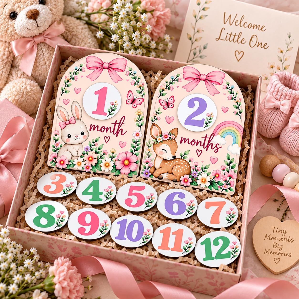 Baby milestone keepsake board for new parents