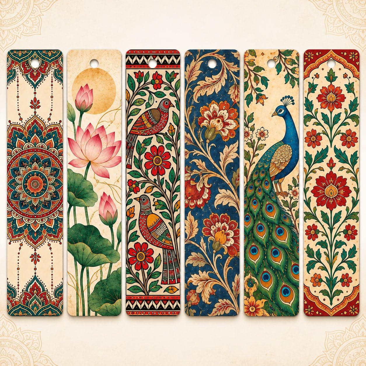 Madhubani art wooden bookmarks