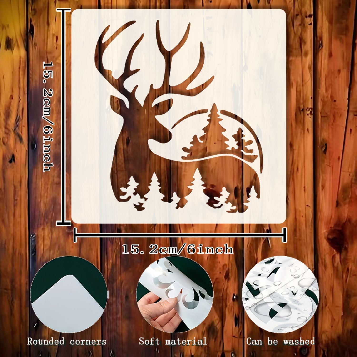 Deer silhouette stencil for scrapbooking, diary