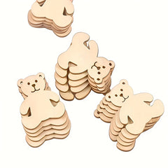 Wood bear ornaments for DIY
