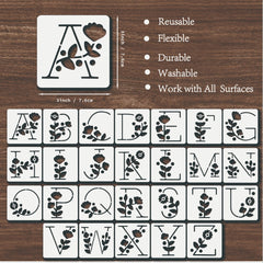 flower letter stencils reusable