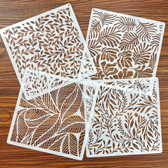 reusable plant leaf texture painting stencil for diy art and craft