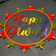 Cliths Happy Diwali Wreath Cutout Unfinished Decor DIY Craft Kit Festival Door Hanger Happy Diwali Gift Kids Activity Indian Home Decor