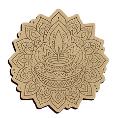 Decorative coaster with intricate design on a white background