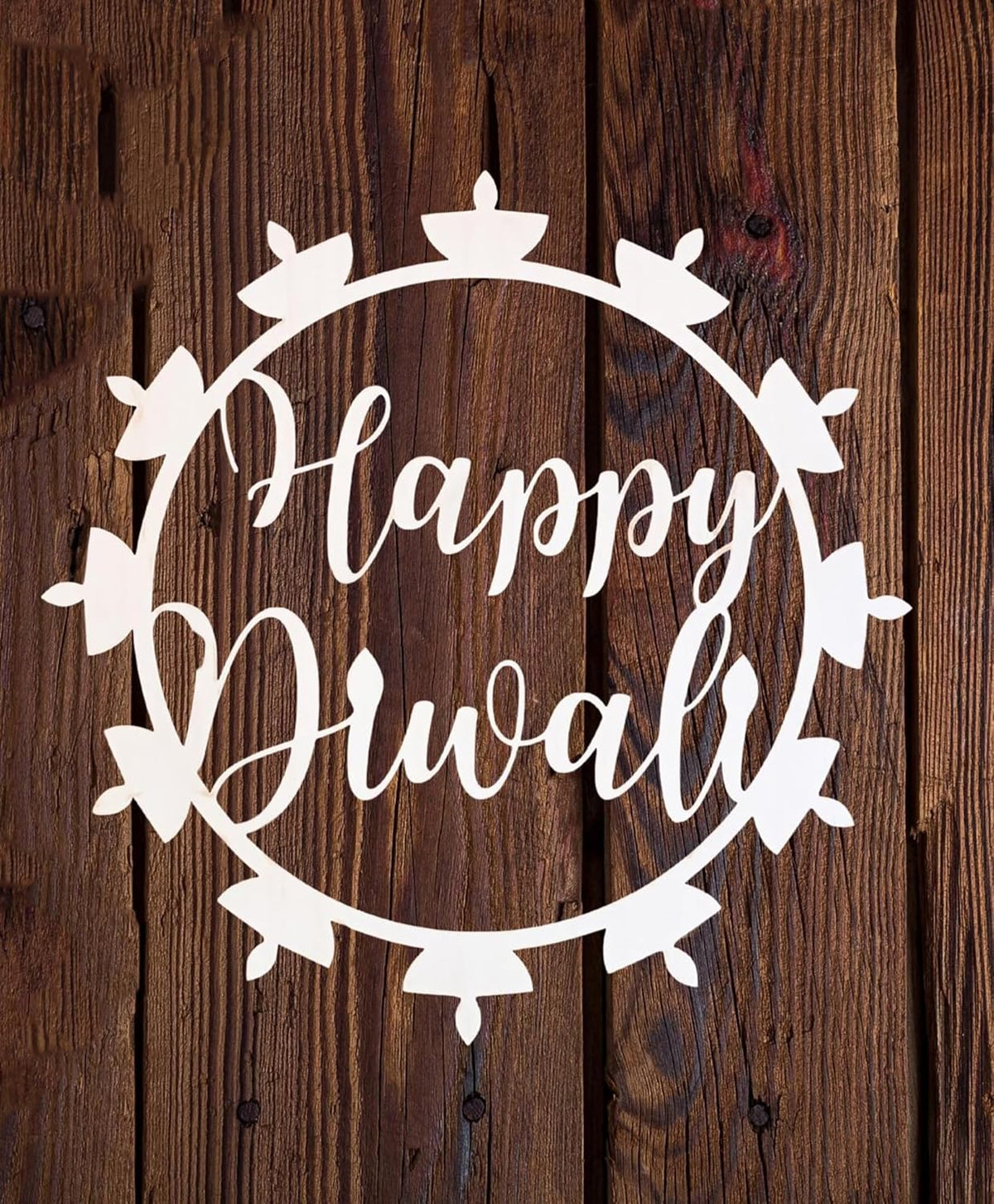 Cliths Happy Diwali Wreath Cutout Unfinished Decor DIY Craft Kit Festival Door Hanger Happy Diwali Gift Kids Activity Indian Home Decor