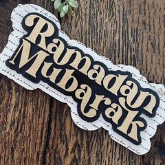 Cliths Ramadan Mubarak Sign Boho Wooden Decor Islamic Table Display Eid Mubarak Home Decoration
