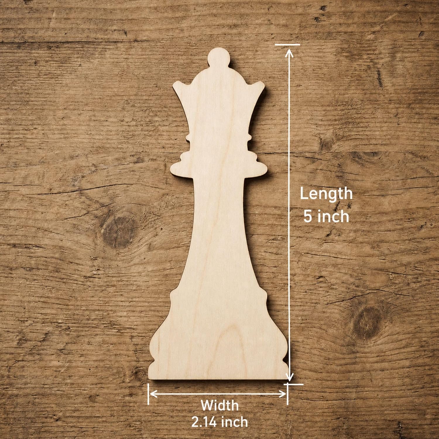unfinished mdf chess queen shape