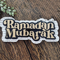 Cliths Ramadan Mubarak Sign Boho Wooden Decor Islamic Table Display Eid Mubarak Home Decoration