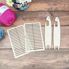Cliths Wooden Weaving Loom Kit for DIY Craft Includes Rectangle Looms Shuttles Embroidery Yarn Loom Set for Beginners
