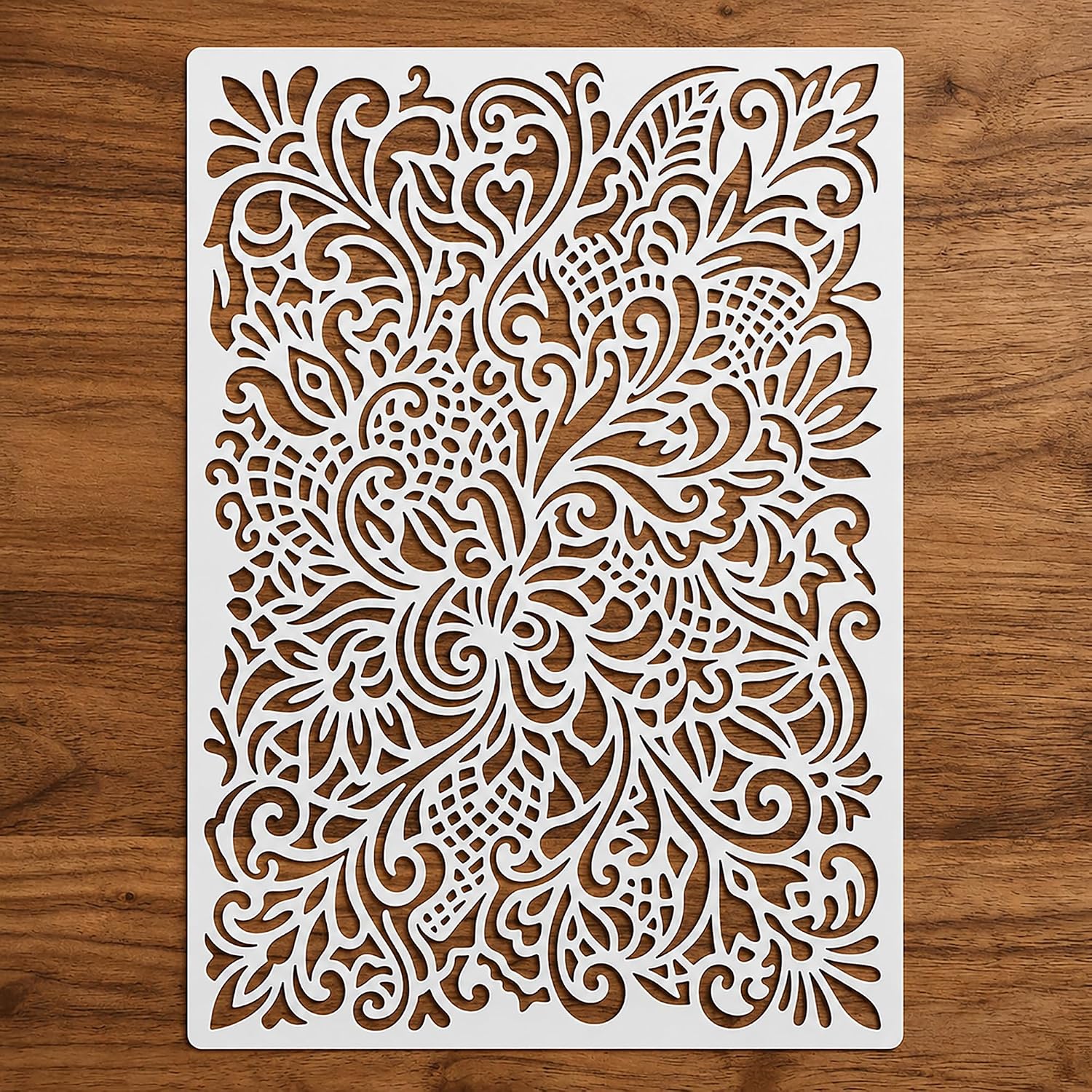 reusable lace floral painting stencil for diy crafts