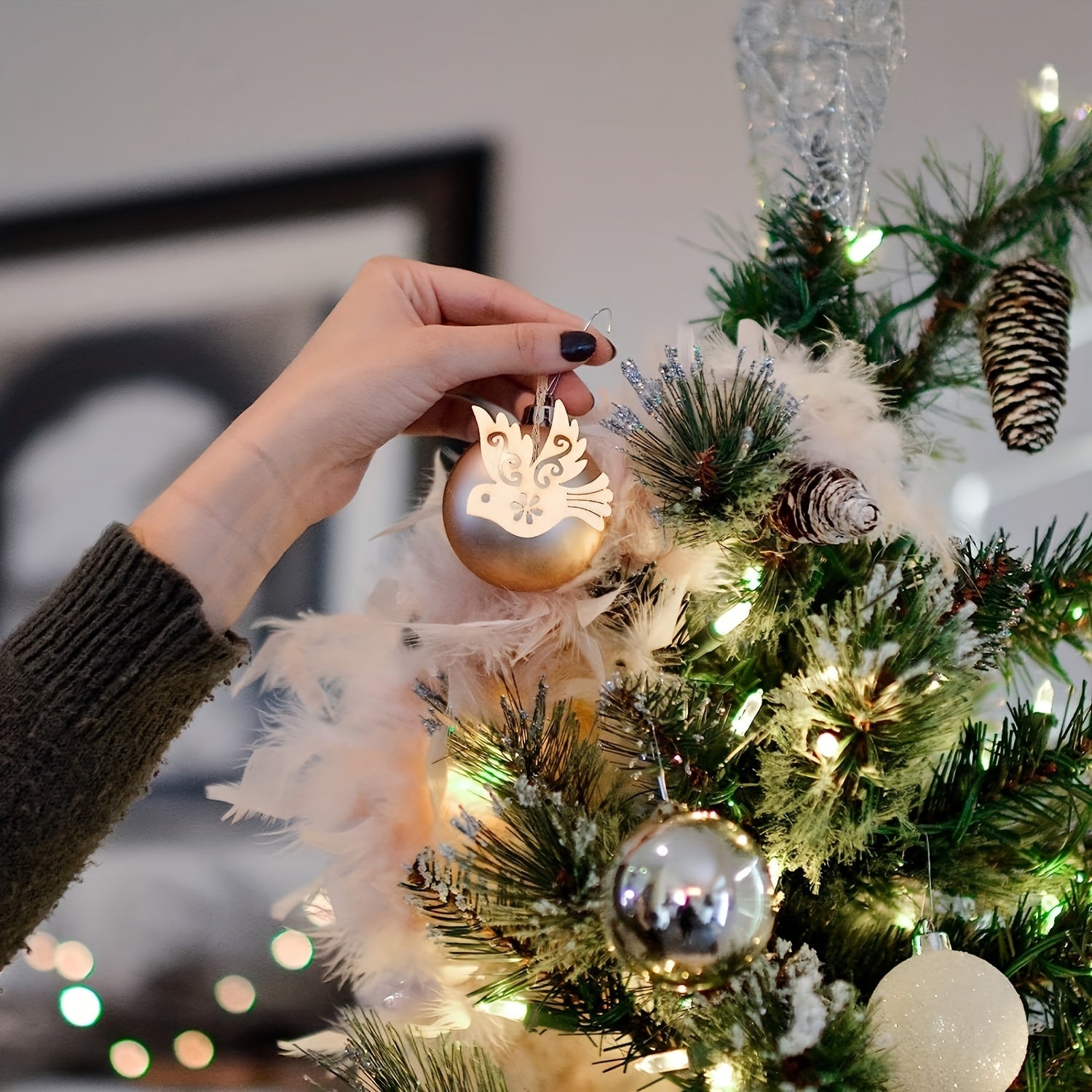 Wooden bird craft shapes for decoration