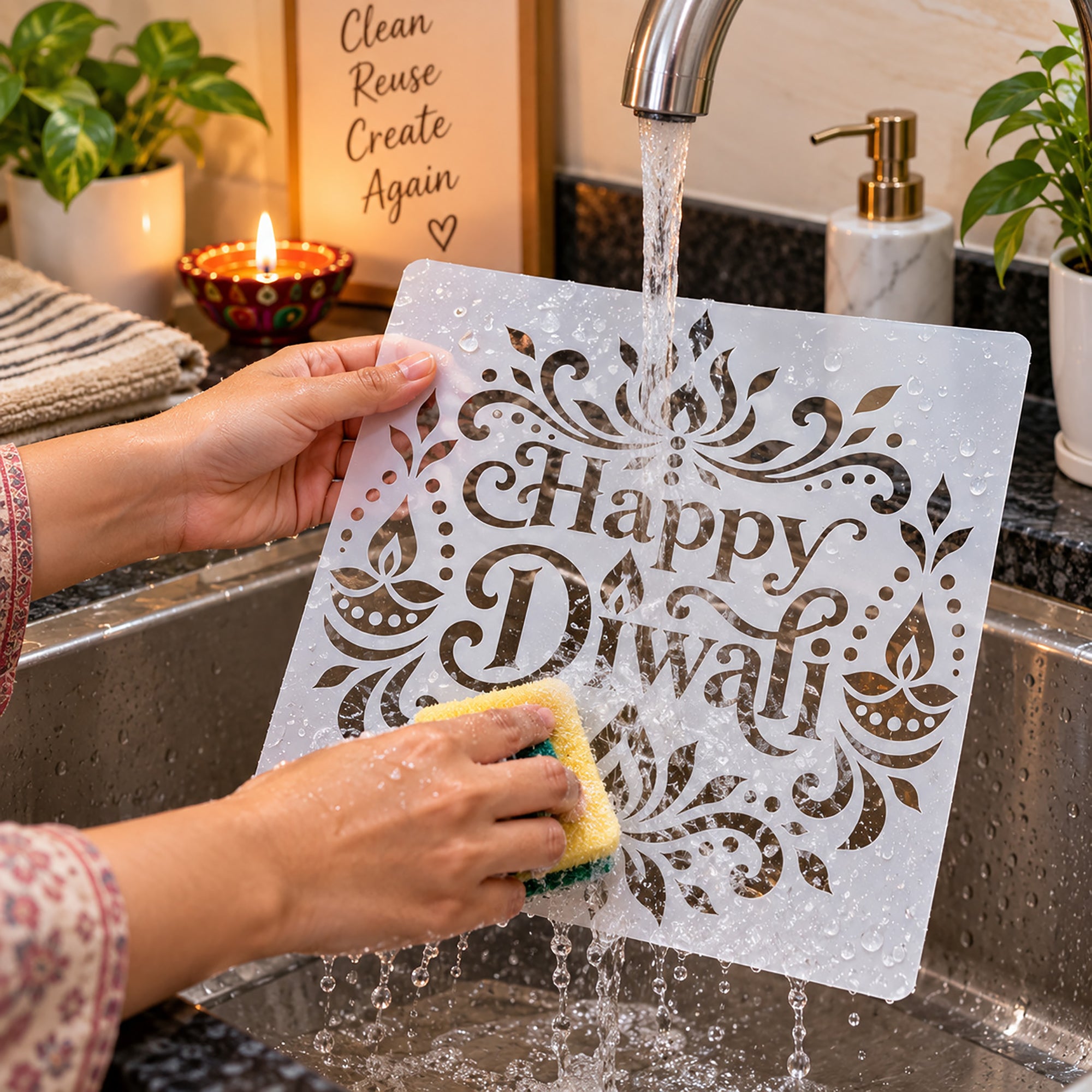 diwali stencil for wooden craft