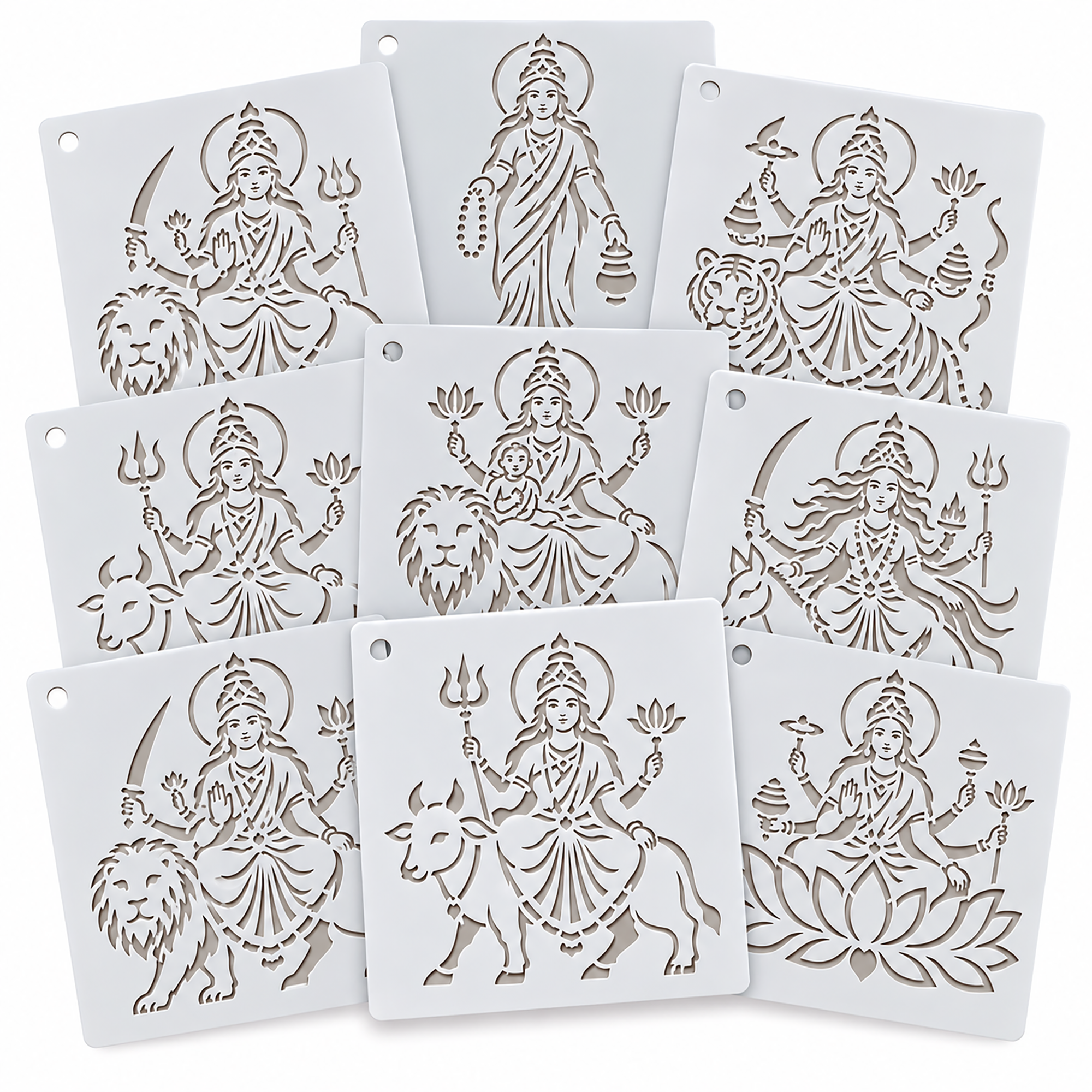 navratri rangoli stencil for diy decoration