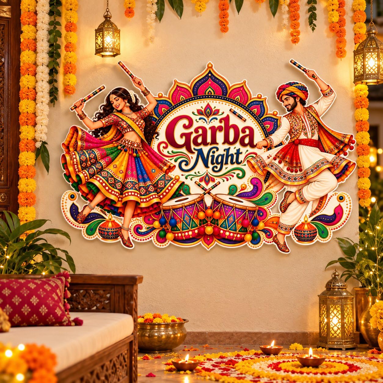 Navratri festive home wall decoration