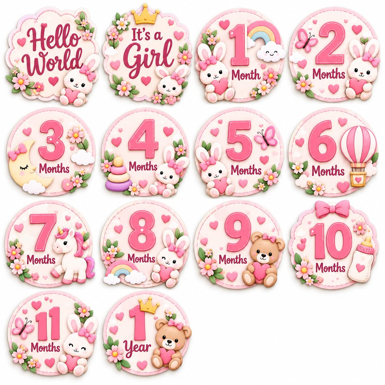 Baby monthly growth cards for milestone pictures