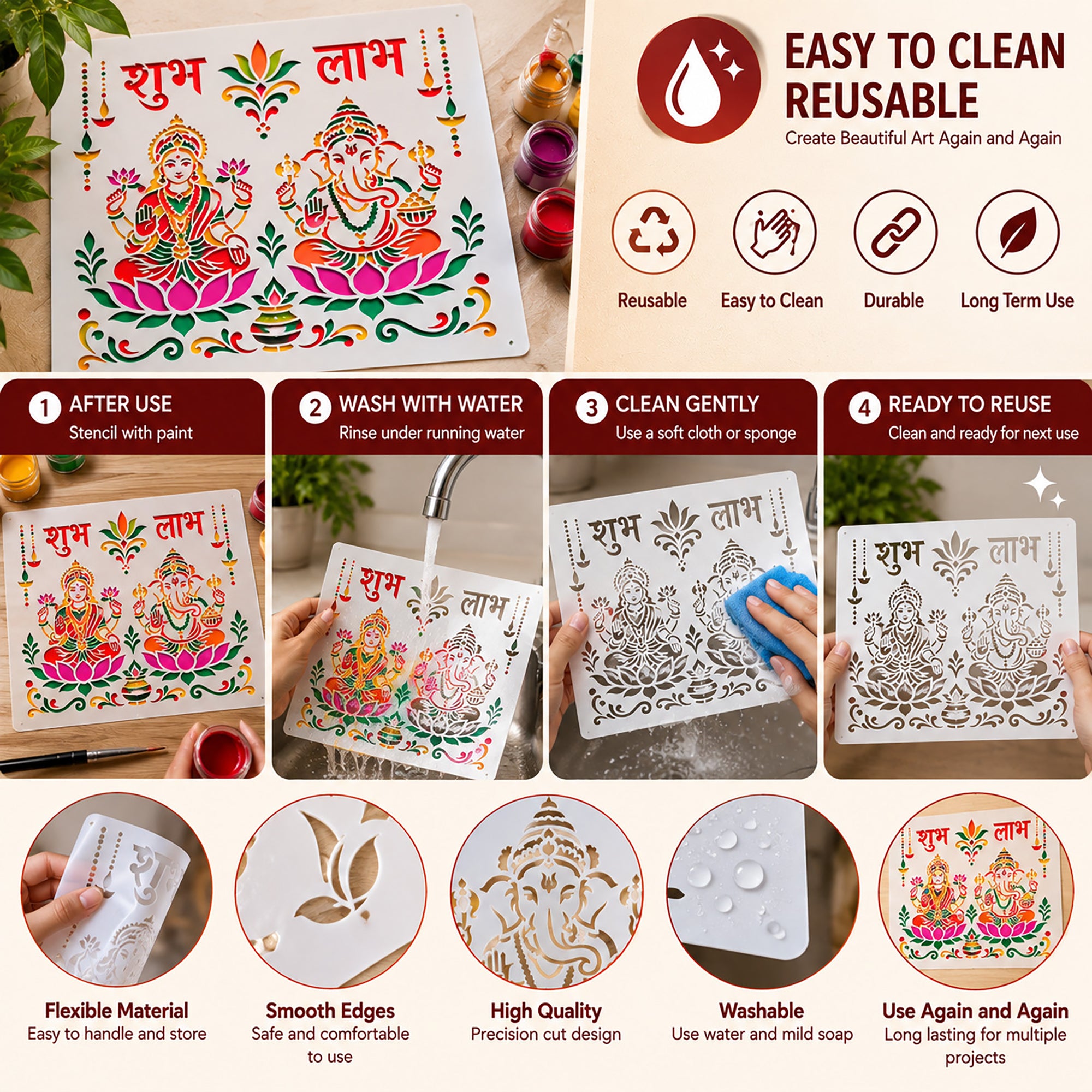 indian festive painting stencil