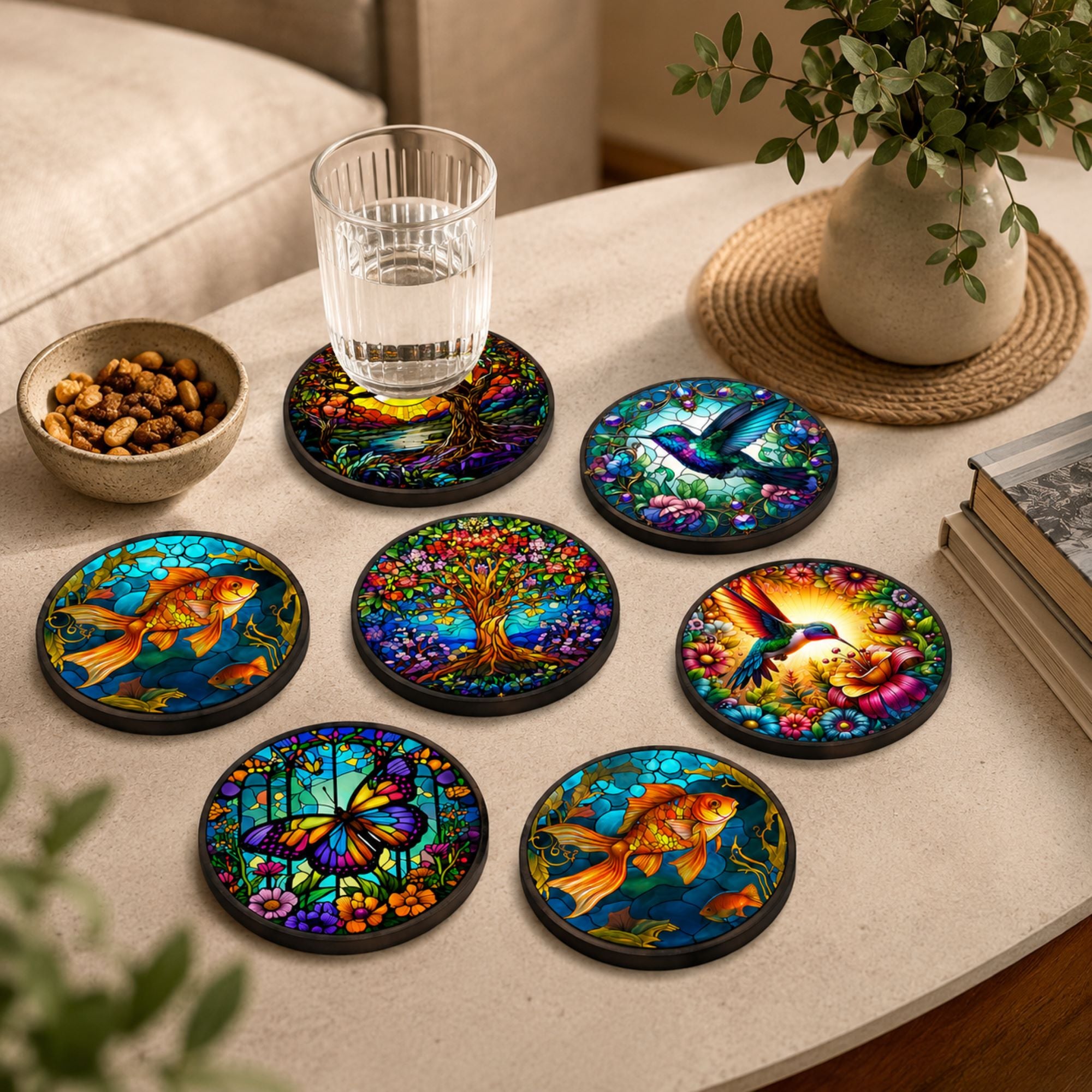 MDF drink coasters for dining table